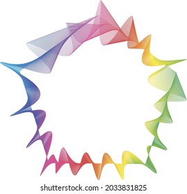 Geometric line pattern wave gradient bright colors, art curve shape