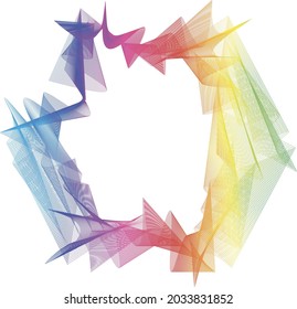 Geometric line pattern wave gradient bright colors, art curve shape