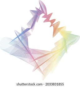 Geometric line pattern wave gradient bright colors, art curve shape
