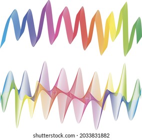 Geometric line pattern wave gradient bright colors, art curve shape