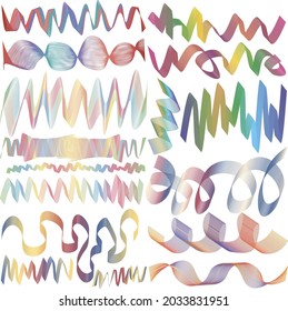 Geometric line pattern wave gradient bright colors, art curve shape