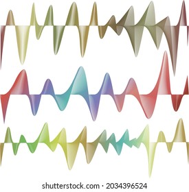 Geometric line pattern wave gradient bright colors, art curve shape background