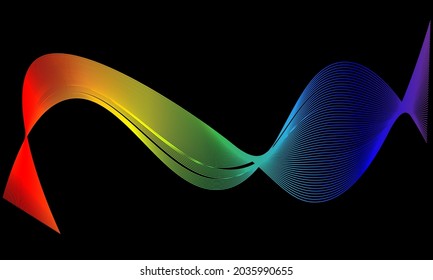 Geometric line pattern wave gradient vibrant colors art curve shape trendy background