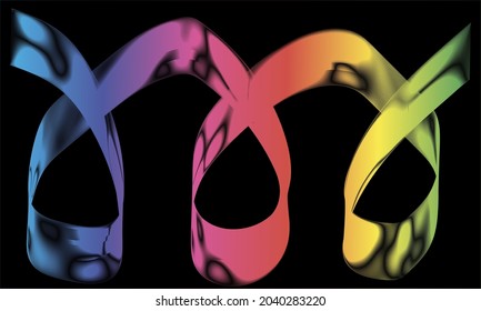 Geometric line pattern wave gradient vibrant colors art curve shape trendy background