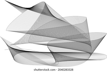 Geometric line pattern wave gradient vibrant colors art curve shape trendy background