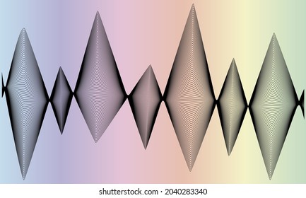 Geometric line pattern wave gradient vibrant colors art curve shape trendy background