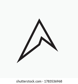 Geometric line pyramid trendy triangle fashion abstract simple logo design icon, Letter A