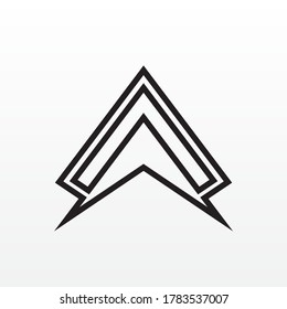 Geometric line pyramid trendy triangle fashion abstract simple logo design icon, Letter A
