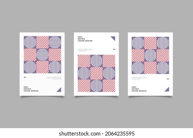 geometric line retro business cover collection