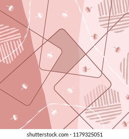 Geometric line scarf pattern on pink background