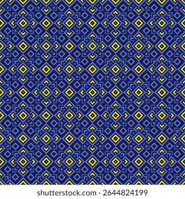 Geometric Line Seamless Diamond Pattern Illustration with Dark Blue Background