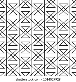 Geometric line seamless pattern. Black and white abstract background