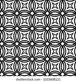 Geometric line seamless pattern. Black and white abstract background