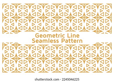 Geometric Line Seamless Pattern Design on White Background
