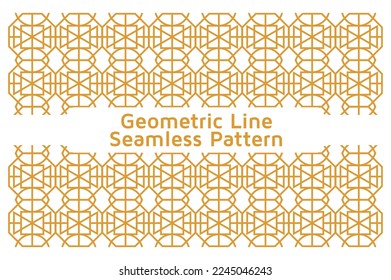 Geometric Line Seamless Pattern Design on White Background