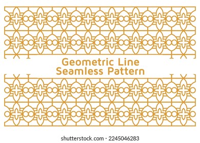 Geometric Line Seamless Pattern Design on White Background