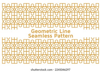 Geometric Line Seamless Pattern Design on White Background