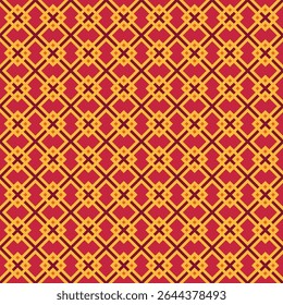 Geometric Line Seamless Pattern in Red and Yellow Color for Decoration