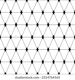 Patrón de línea geométrica sin soldadura. Repitiendo el rænegro aislado sobre fondo blanco. Rhombus repetido para impresiones de diseño. Repetición de entramado monocromo. Elegante diamante con teselación. Ilustración del vector