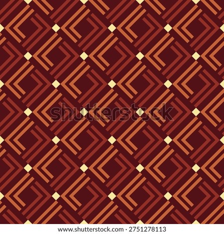 Geometric Line Shape Diamond Tileable Retro Art Deco Seamless Pattern