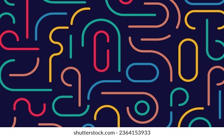 Formas de línea geométrica. Diseño de fondo abstracto. Patrón de color vectorial en estilo memphis
