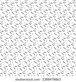 Geometric Line Shapes. Abstract Background Design. Vector Seamless Black and White Pattern.