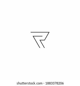 Geometric line simple letter R vector logo design