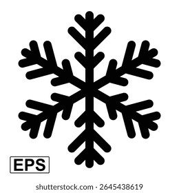 Geometric Line Snowflake Icon with Star Center – Modern Winter Symbol Vector for Christmas, Frozen Season, Weather Apps, Holiday UI, Decoration, or Minimalist Graphic Design