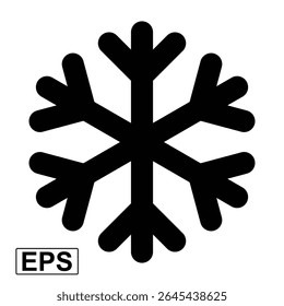 Geometric Line Snowflake Icon with Star Center – Modern Winter Symbol Vector for Christmas, Frozen Season, Weather Apps, Holiday UI, Decoration, or Minimalist Graphic Design
