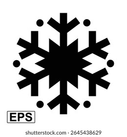 Geometric Line Snowflake Icon with Star Center – Modern Winter Symbol Vector for Christmas, Frozen Season, Weather Apps, Holiday UI, Decoration, or Minimalist Graphic Design