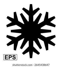 Geometric Line Snowflake Icon with Star Center – Modern Winter Symbol Vector for Christmas, Frozen Season, Weather Apps, Holiday UI, Decoration, or Minimalist Graphic Design