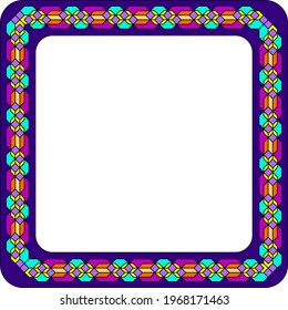 Geometric line square frame the form. Geometric vector abstract square isolated frame on white background. Design elements, template