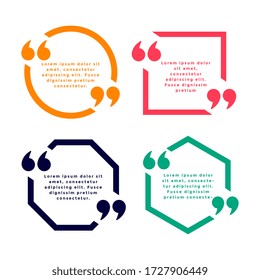 geometric line style quote template in four colors