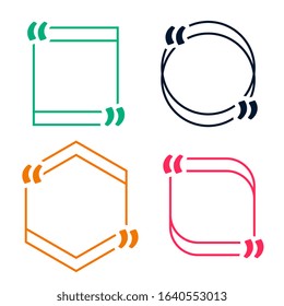 geometric line style quotes template design set