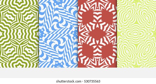 geometric line, swirl, shape. pattern set. Seamless decorative design. green, red, blue color. Vector illustration.