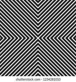 Geometric linear background, geometric print, banner with lines, abstract poster, optical illusion. Vector illustration