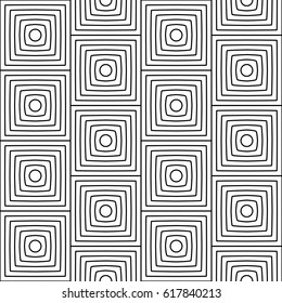 Geometric linear background with squares. Seamless vector pattern