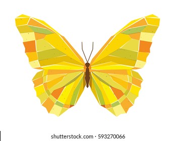 Geometric linear butterfly. Vector illustration