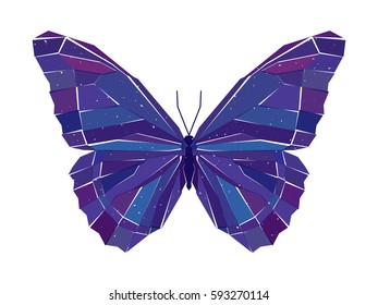 Geometric linear butterfly. Vector illustration