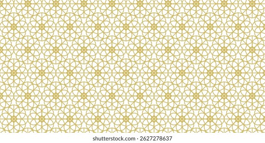 Geometric linear floral tile pattern. Luxurious oriental art deco texture background.
