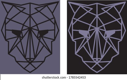 Geometric linear image of a tiger head.