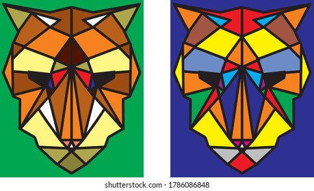 Imagen lineal geométrica de una cabeza de tigre.
