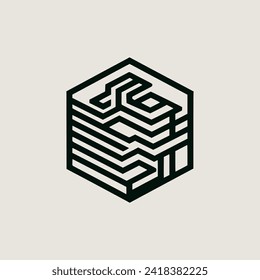 Diseño de la plantilla de ilustración del vector del logotipo lineal geométrico