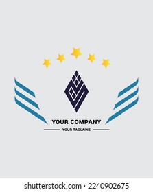 geometric with linear style logo 100%vector logo