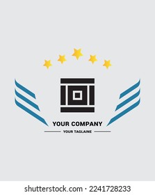 geometric with linear style logo 100%vector logo