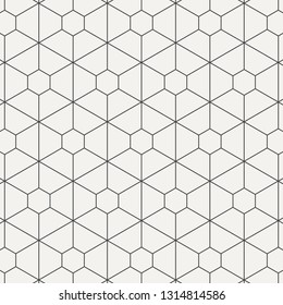 geometric linear vector pattern, repeating thin line hexagon and trapezoid shape. graphic clean for printing, fabric, background. pattern is on swatches panel