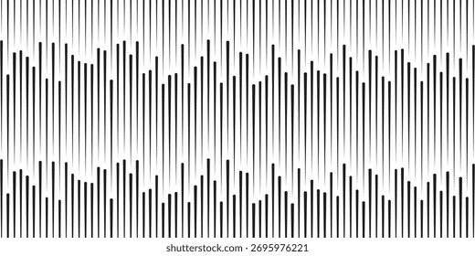 Linhas geométricas fundo abstrato, linhas em preto e branco, vertical, linhas retas e ondas para papel de parede, imprimir, sobrepor, capa, banner e cartaz.