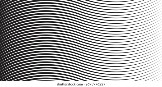 Geometric lines abstract background, black and white lines, vertical, straight and waves lines for wallpaper, print, overlay, cover, banner and poster.