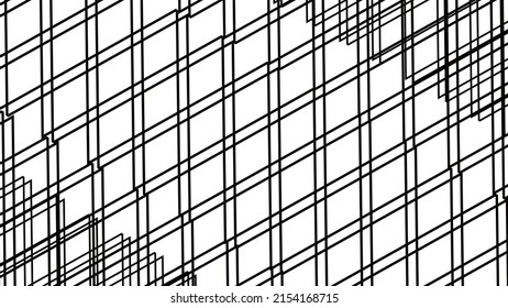 Fondo de líneas geométricas. Papel pintado minimalista. Cuaderno en lino, textura de rombo. Patrón geométrico, vector blanco y negro