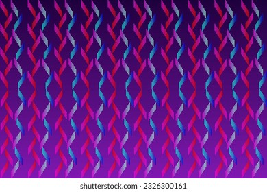 geometric lines blue and pink Intertwined with fabric patterns, skirts, shirts, tablecloths, socks, curtains, pillows, hats, made into a large piece of fabric, patterns on glasses, plates, bowl